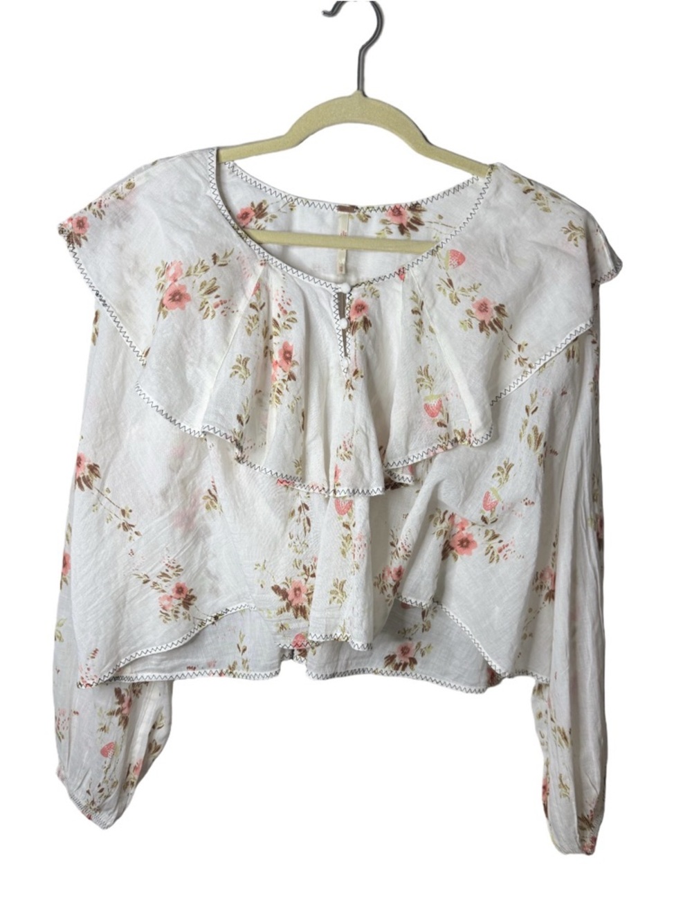 Free People Camilla Floral Ruffle Front Women’s Top - Size XS NWT